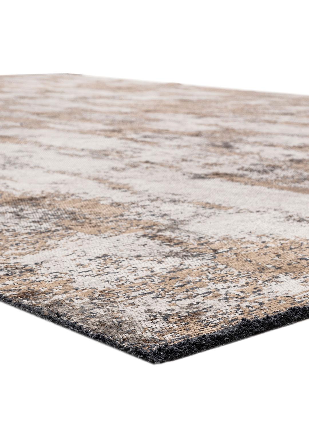 Machine-Made Contemporary Brown nd Silver Diamond Pattern Luxury Chenille Rug For Sale