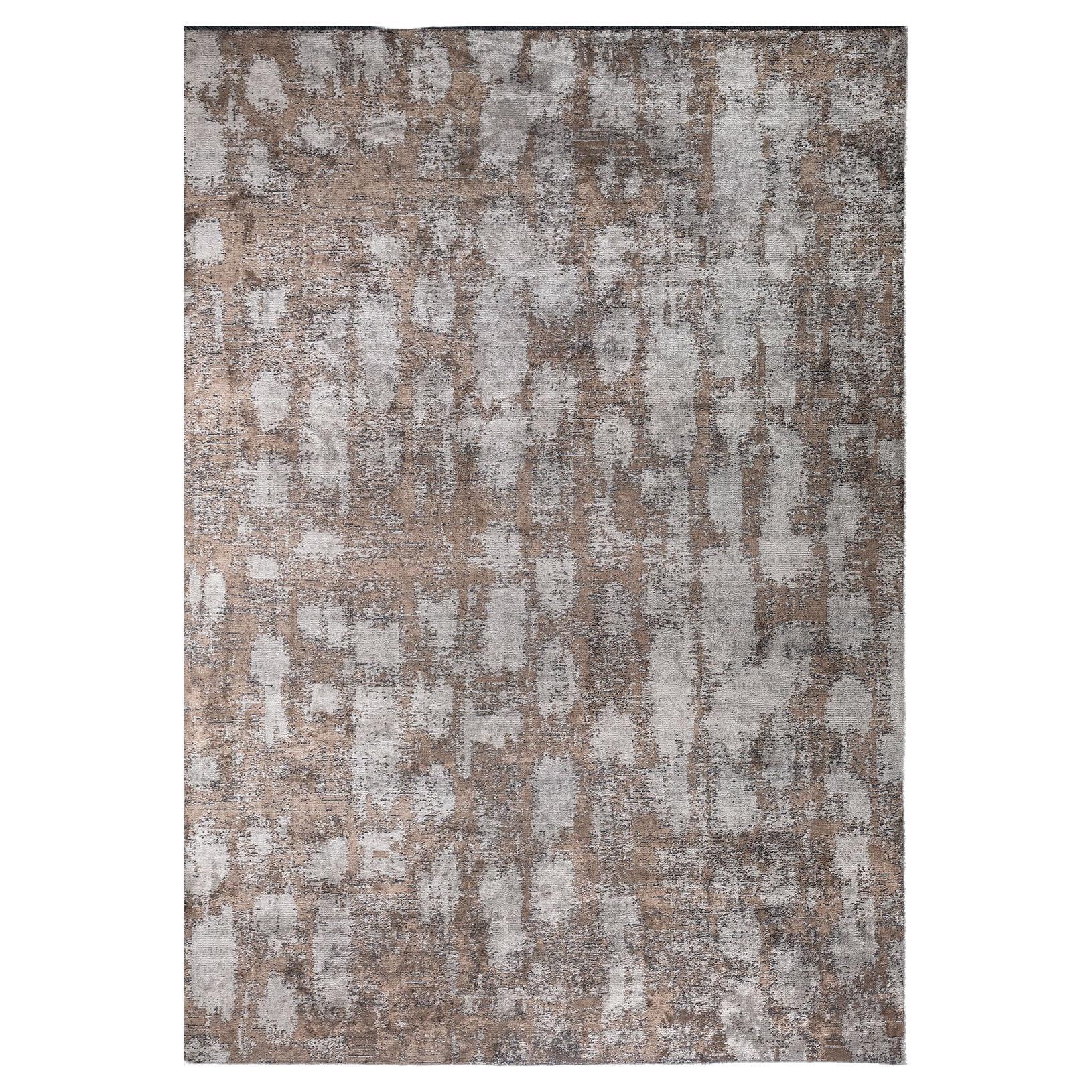 Contemporary Brown nd Silver Diamond Pattern Luxury Chenille Rug For Sale