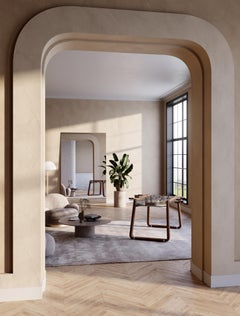 Contemporary Foosball Table with Walnut Wood and Bronze Glass by Impatia