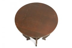 Contemporary Brown Painted Large Circular 5-Leg End Table