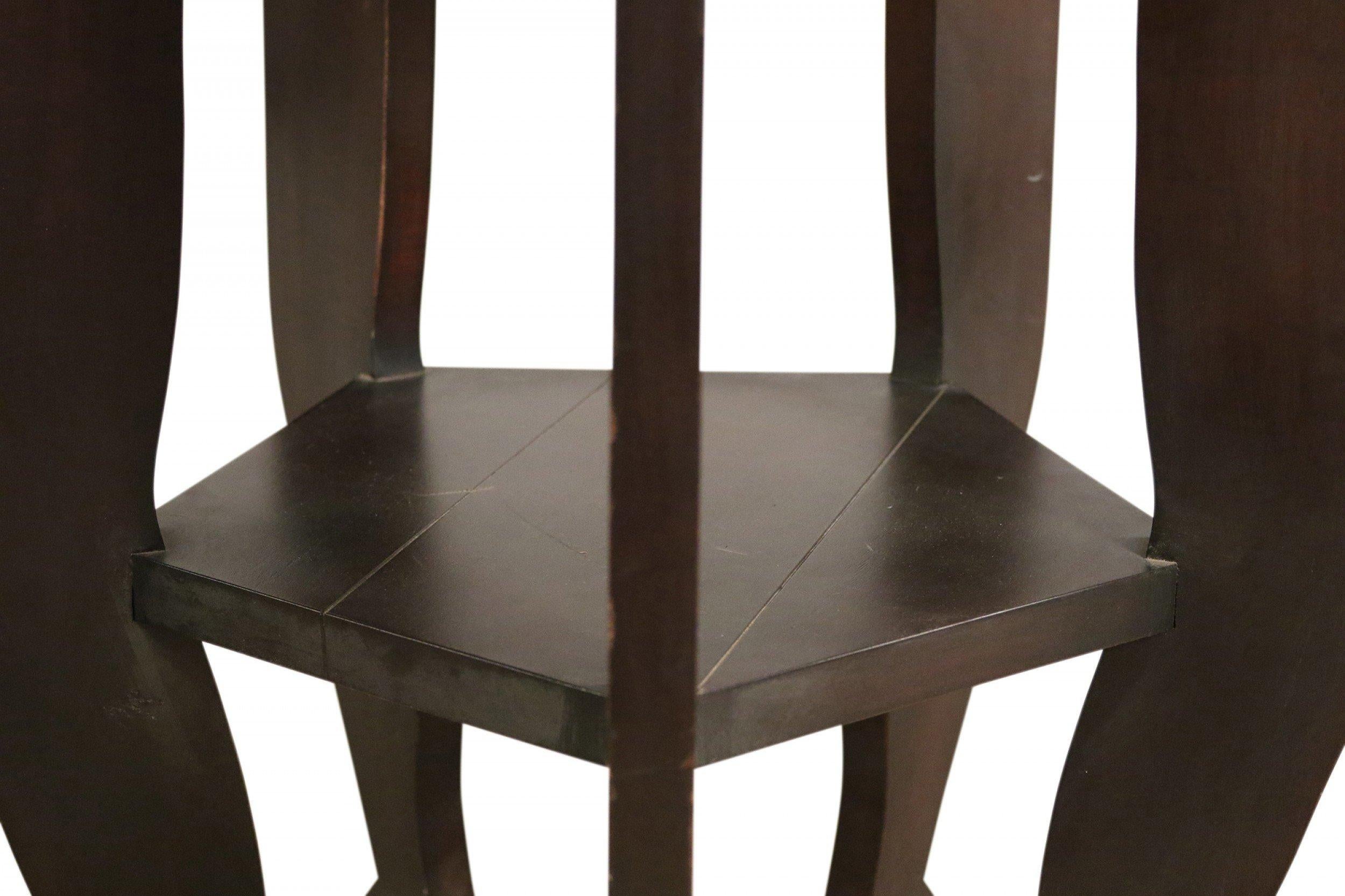 American Contemporary Brown Painted Large Circular 5-Leg End Table For Sale