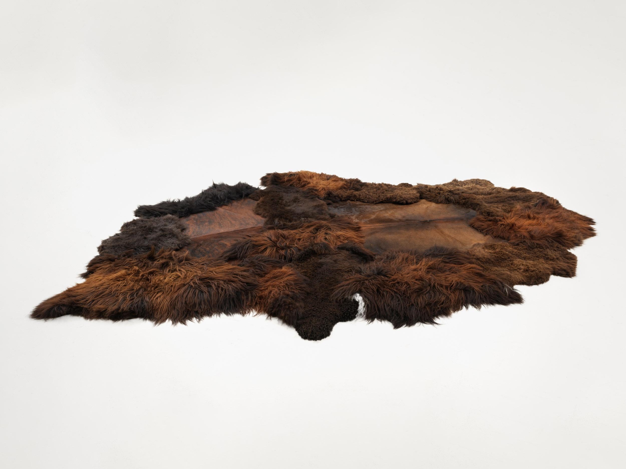 Belgian Contemporary Brown Sheep skin customisable For Sale