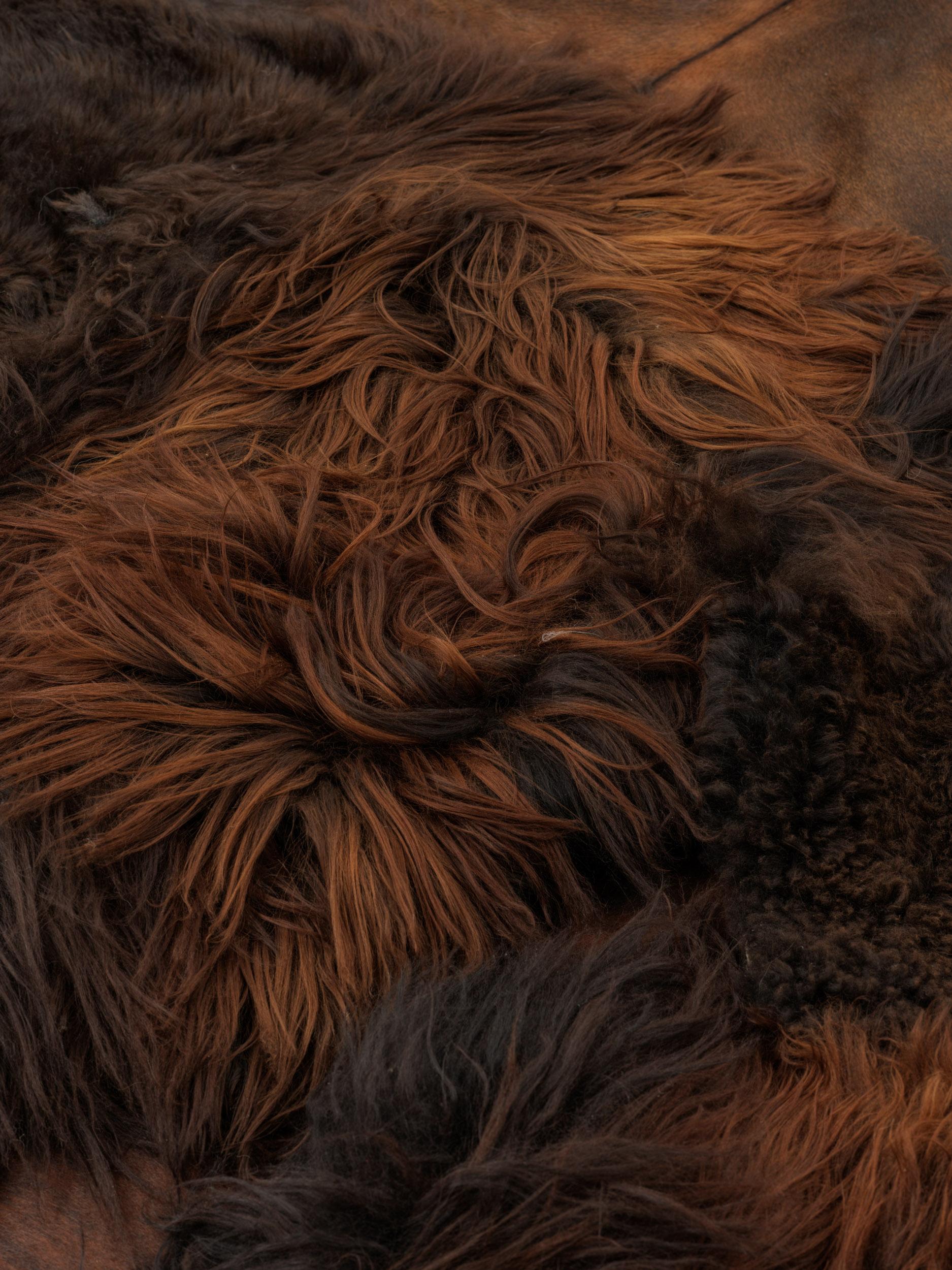 Hand-Crafted Contemporary Brown Sheep skin customisable For Sale