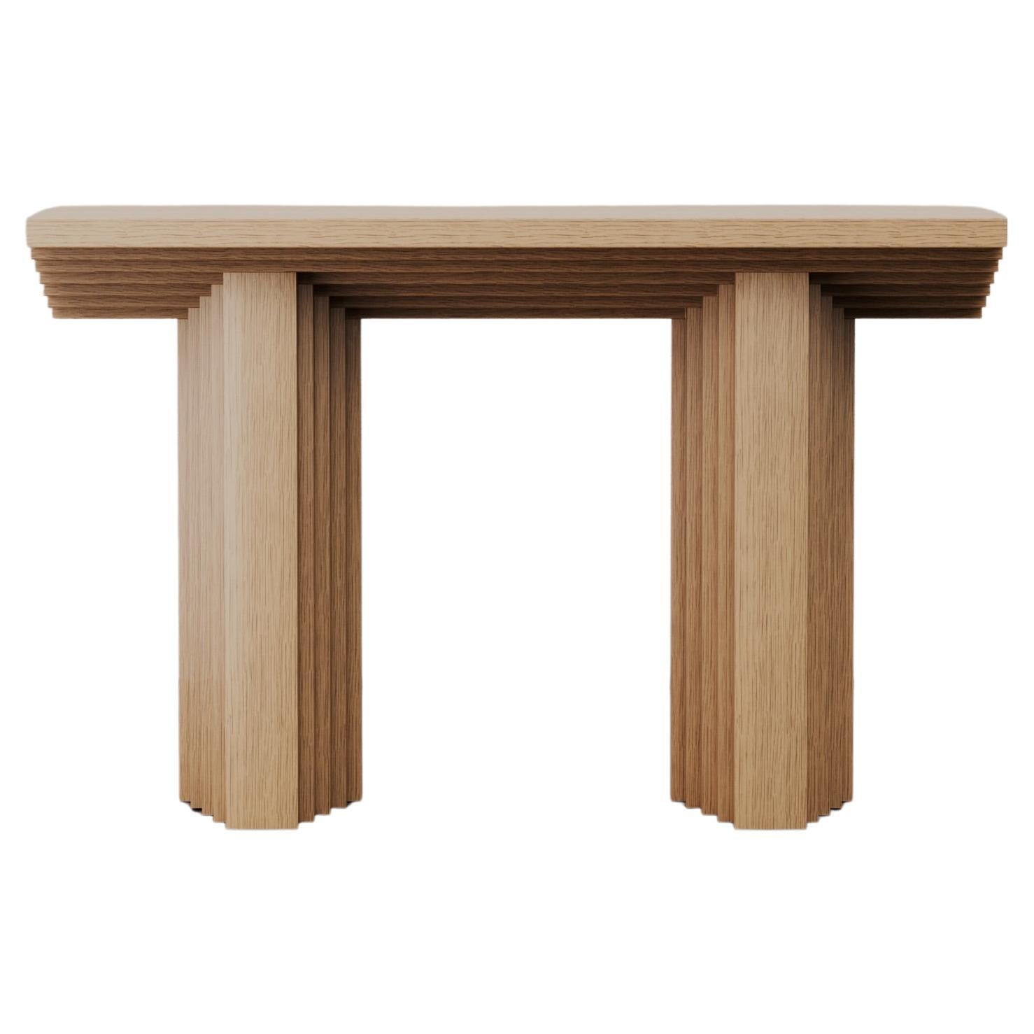 Contemporary Brown Solid Oak wood Ater console by Tim Vranken For Sale