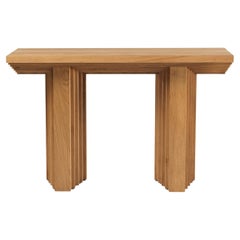 Contemporary Brown Solid Oak wood Ater console by Tim Vranken