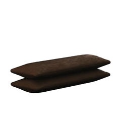 Contemporary Brown Suede Polopo Bench, 2024