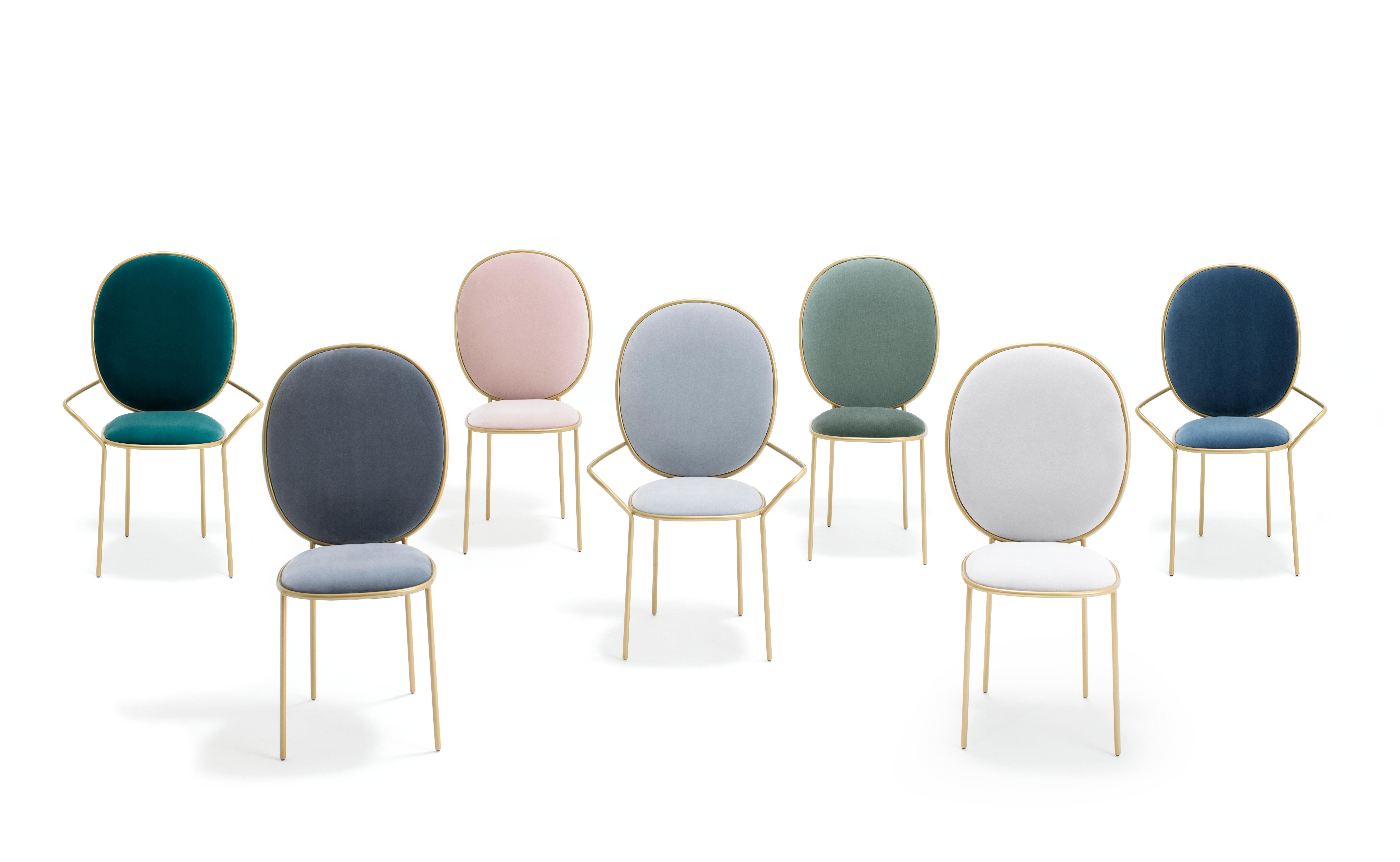 Chaise de salle à manger contemporaine tapissée en velours marron, Stay par Nika Zupanc Neuf - En vente à Warsaw, PL