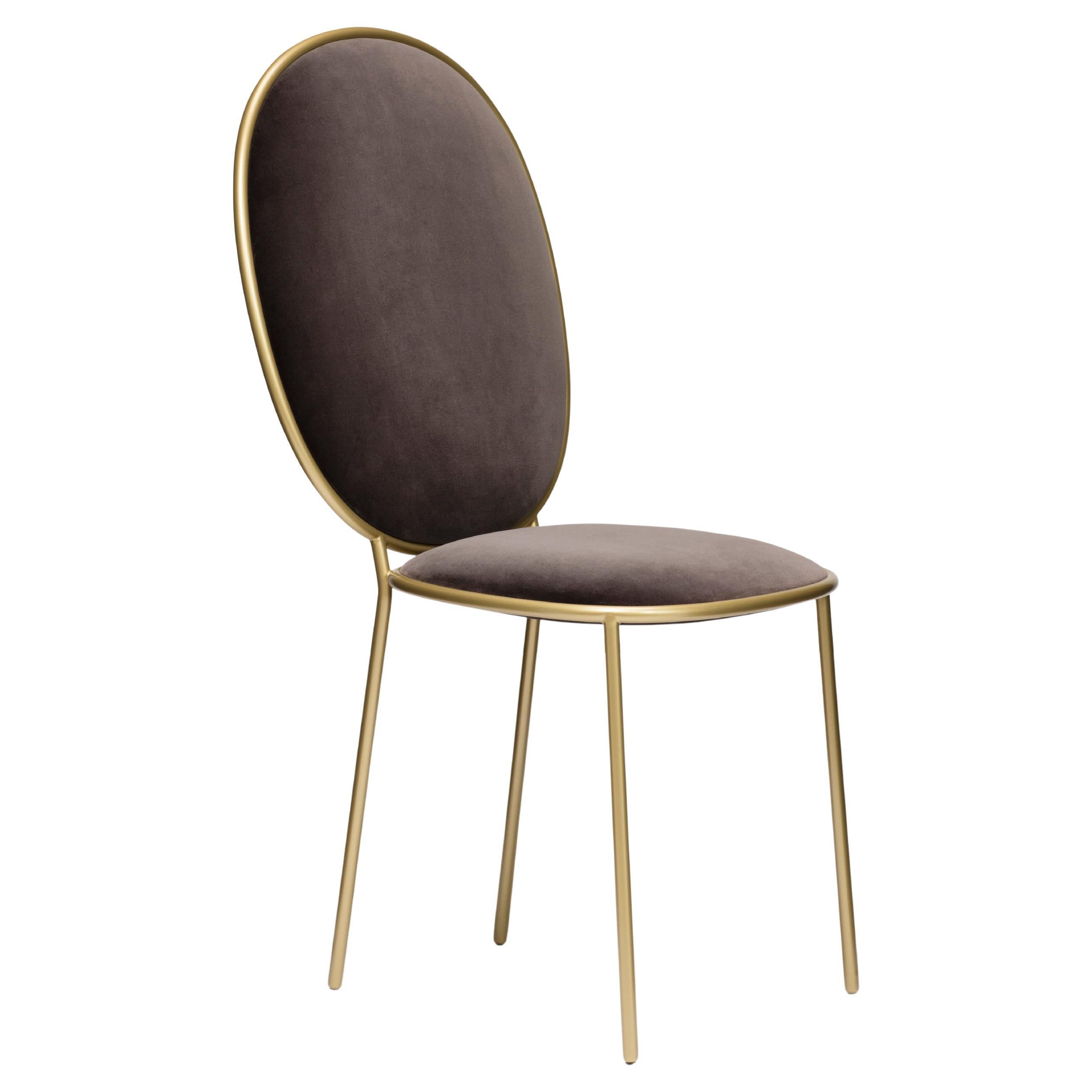 Contemporary Brown Velvet Upholstered Dining Chair, Stay by Nika Zupanc