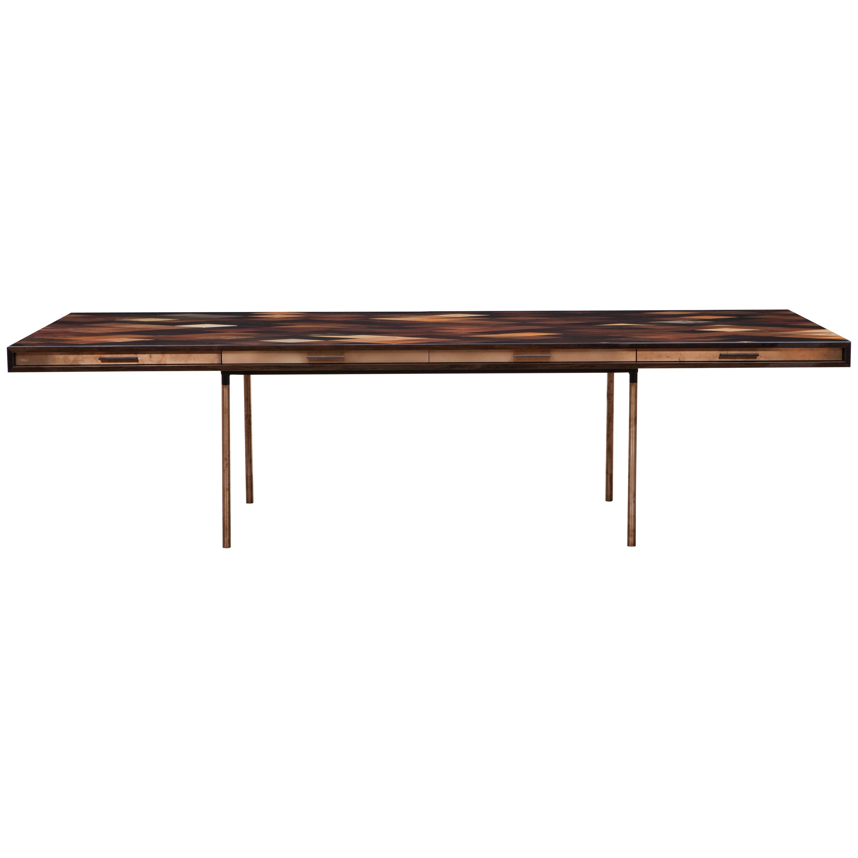 Contemporary Brown Wood and Rosewood Desk by Johannes Hock 'C'