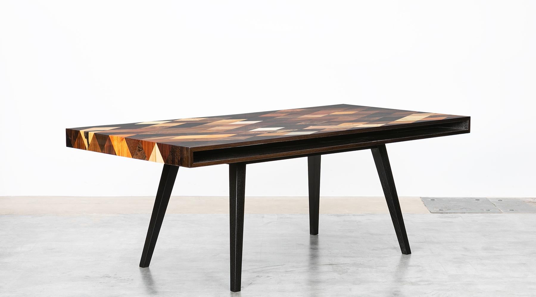 Modern Contemporary Brown Wooden Desk by Johannes Hock 'a' For Sale