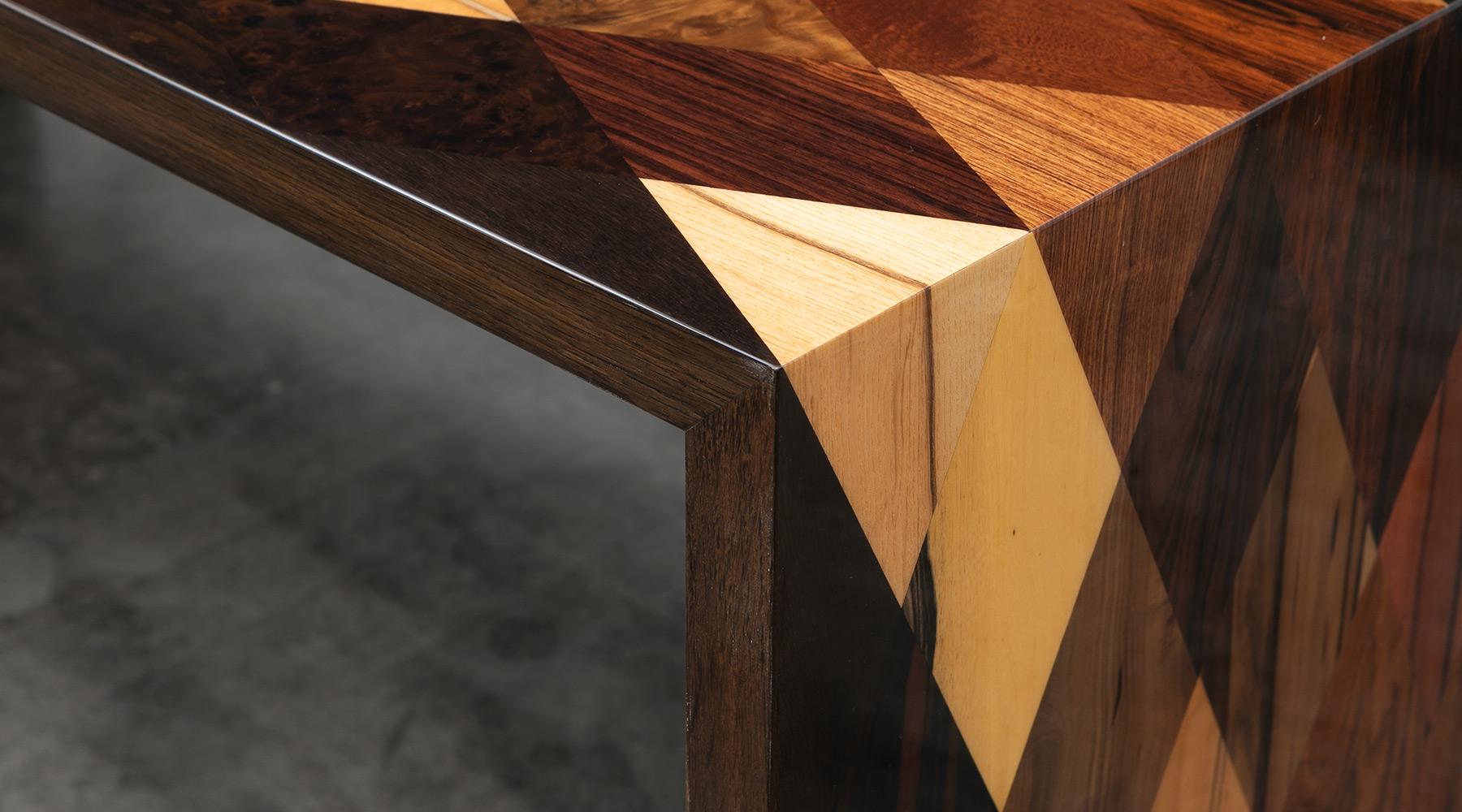Contemporary Brown Wooden Desk by Johannes Hock 'L' In Excellent Condition For Sale In Frankfurt, Hessen, DE