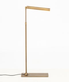 Contemporary Brushed Brass Adjustable Floor Lamp