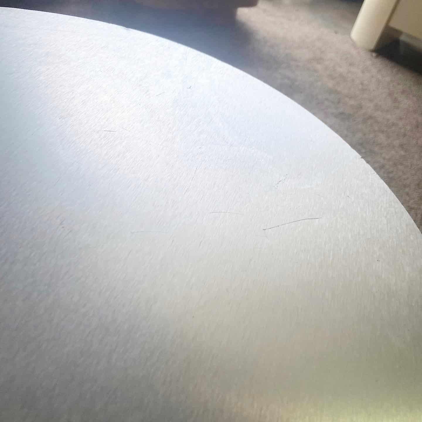 Contemporary Brushed Metal Pedestal From Guess Jeans Showroom in NYC In Good Condition For Sale In Delray Beach, FL