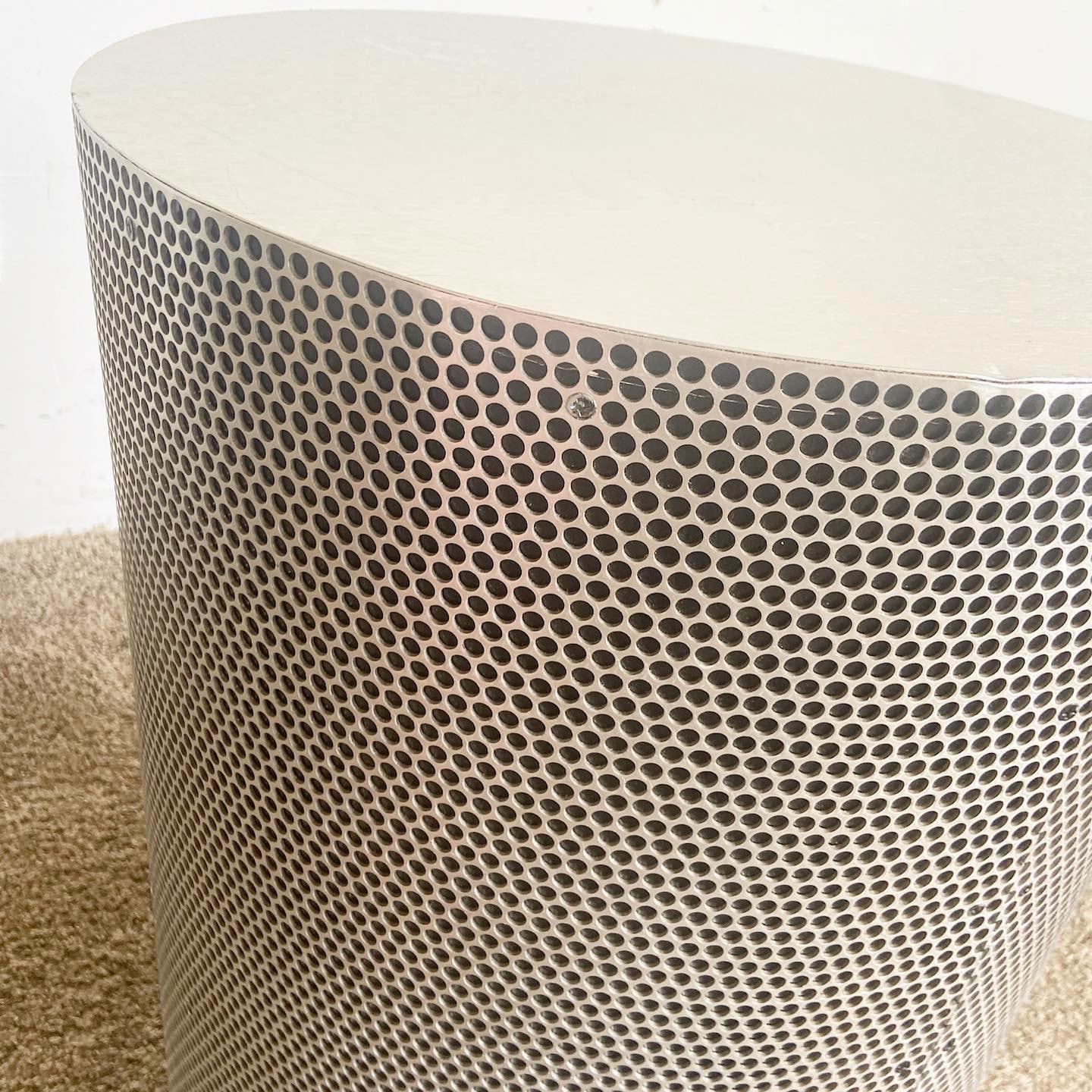Contemporary Brushed Metal Pedestal From Guess Jeans Showroom in NYC For Sale 3