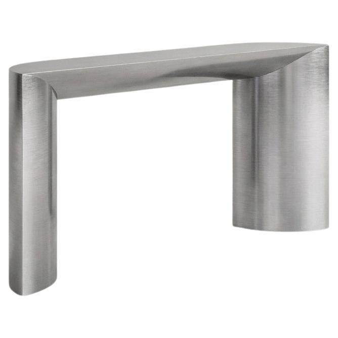Contemporary Brushed steel One curve Console by Studio Narra For Sale
