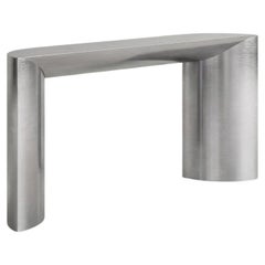 Contemporary Brushed steel One curve Console by Studio Narra