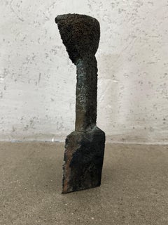 Contemporary Brutalist Bronze Totem Sculpture #2 by Artist Elliot Bergman