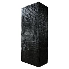 Contemporary Brutalist Cabinet in Solid Oak, Black