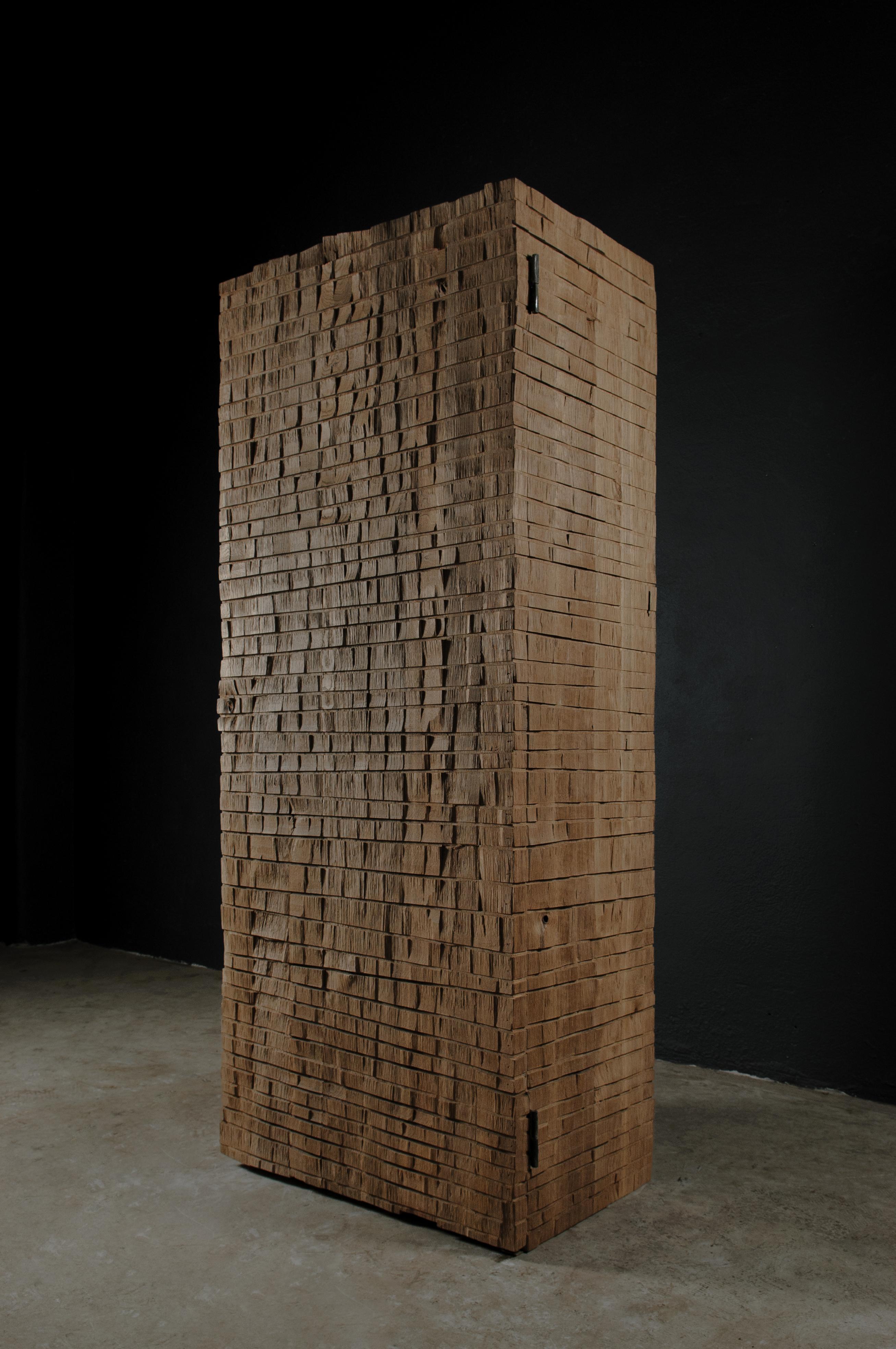 Contemporary Brutalist cabinet made of solid oak

Dimensions: 
180 x 80 x 45 cm

Unique piece made to order.

Founded by artist Denis Milovanov, SÓHA design studio conceives and produces furniture design and decorative objects in solid oak in an