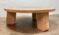 Contemporary Brutalist Concrete and Oak Coffee Table