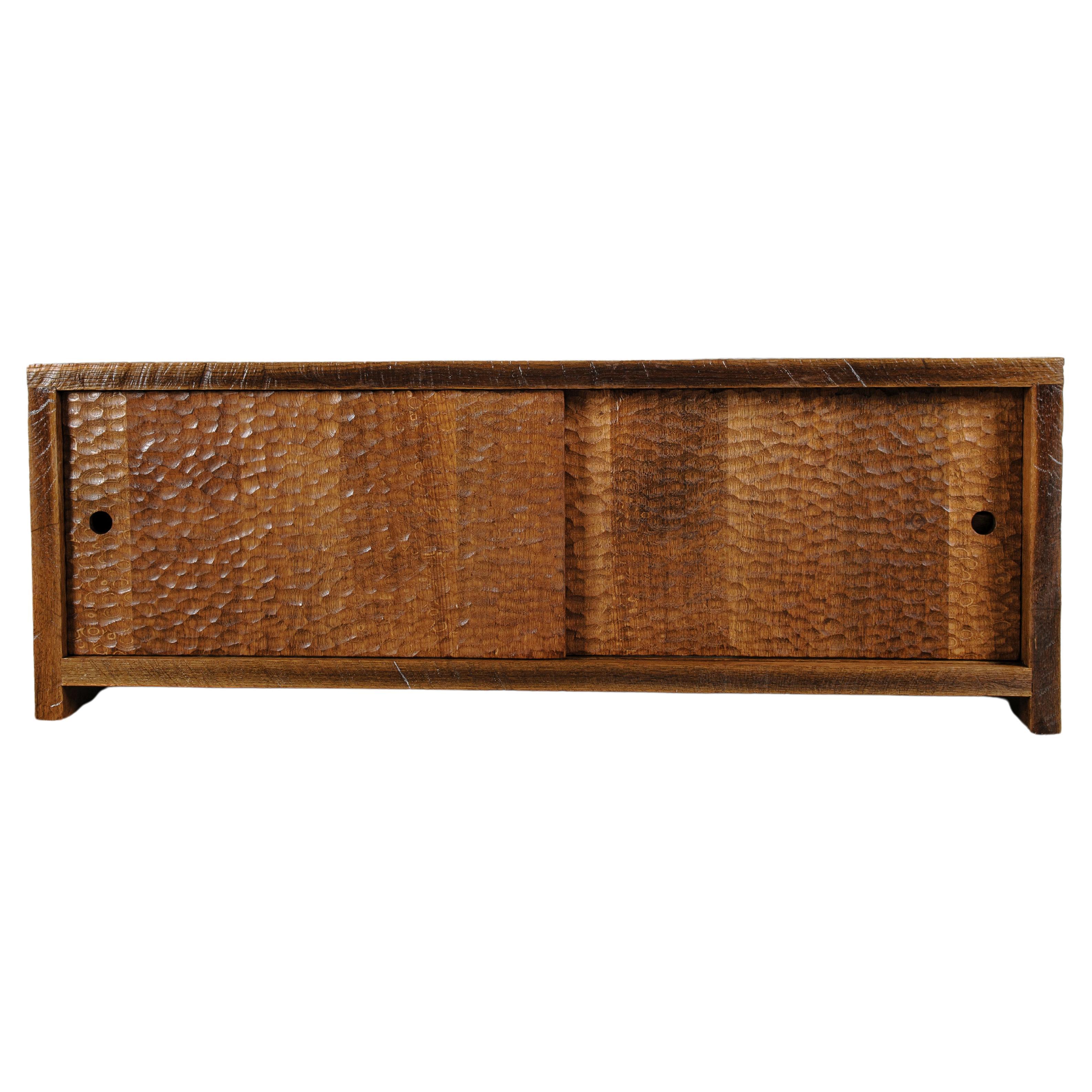 Sculpted Credenza 'Hammered' in Solid Oakwood 'Custom Size' For Sale at  1stDibs