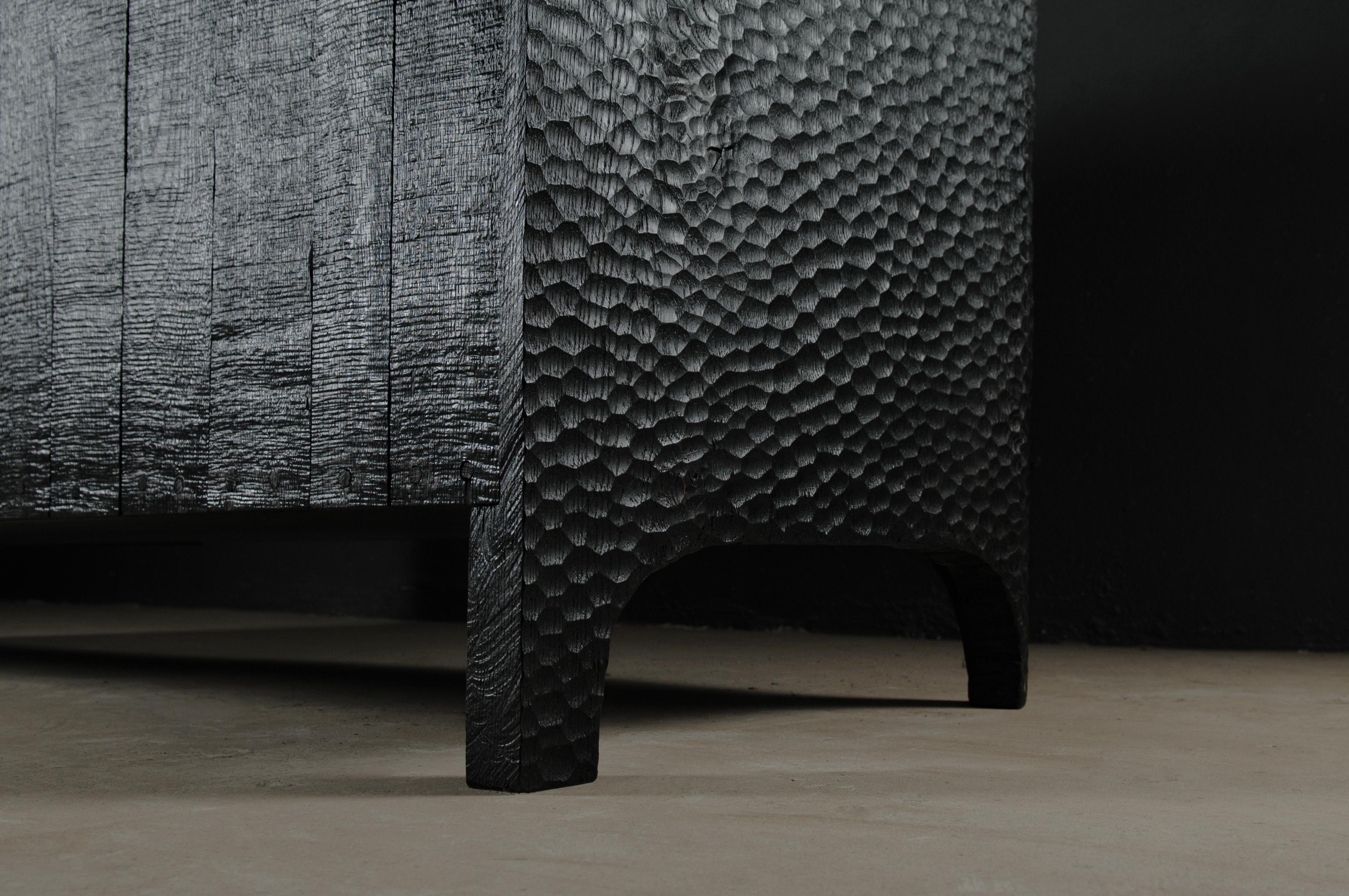 Contemporary Brutalist Dresser in Black Oak 'Custom Size' For Sale 12