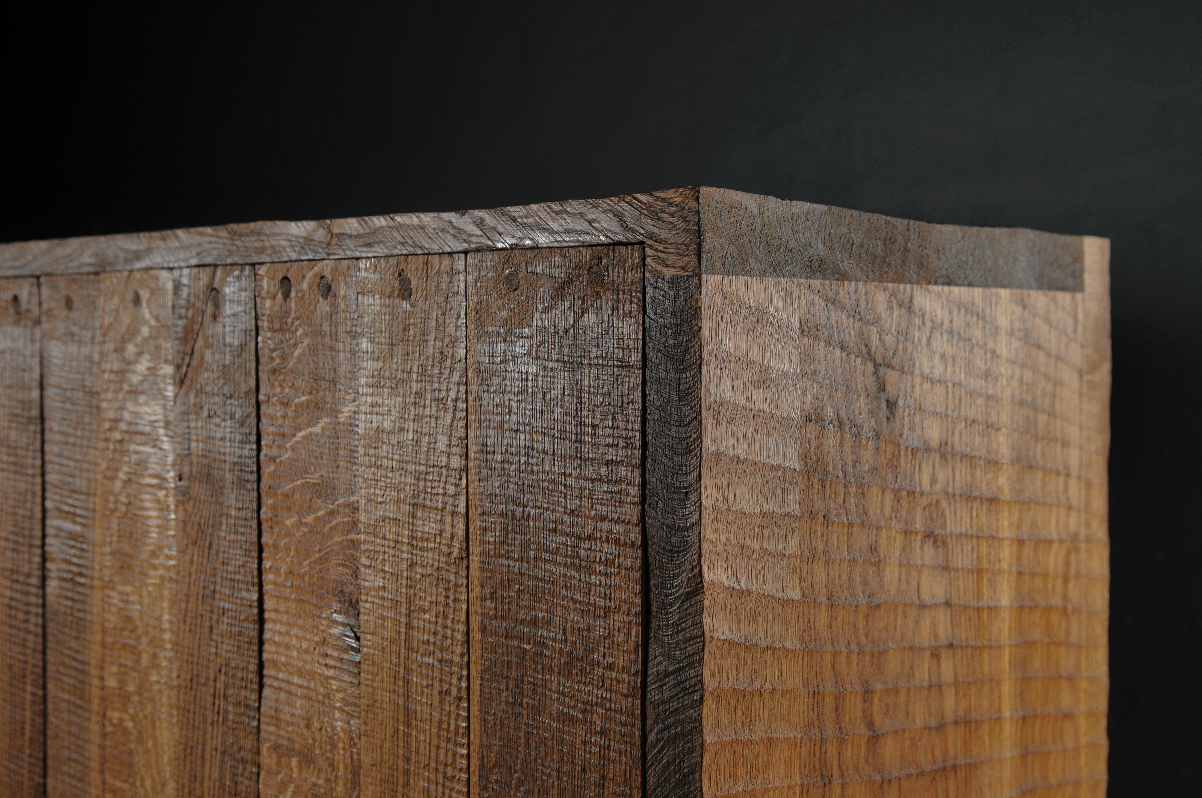 Contemporary Brutalist Dresser in Solid Oak 'Custom Size' For Sale 11
