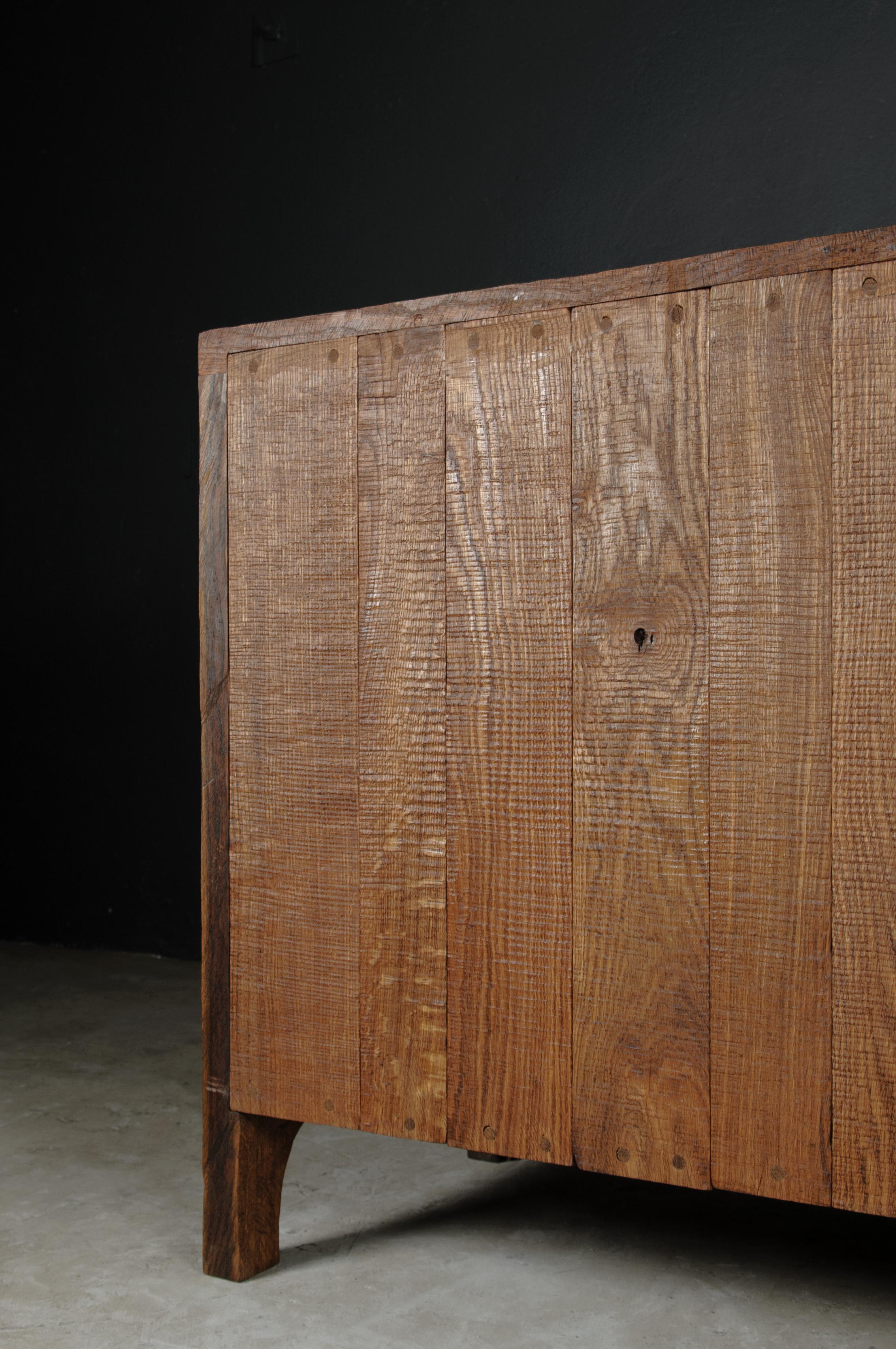 Contemporary Brutalist Dresser in Solid Oak 'Custom Size' For Sale 14