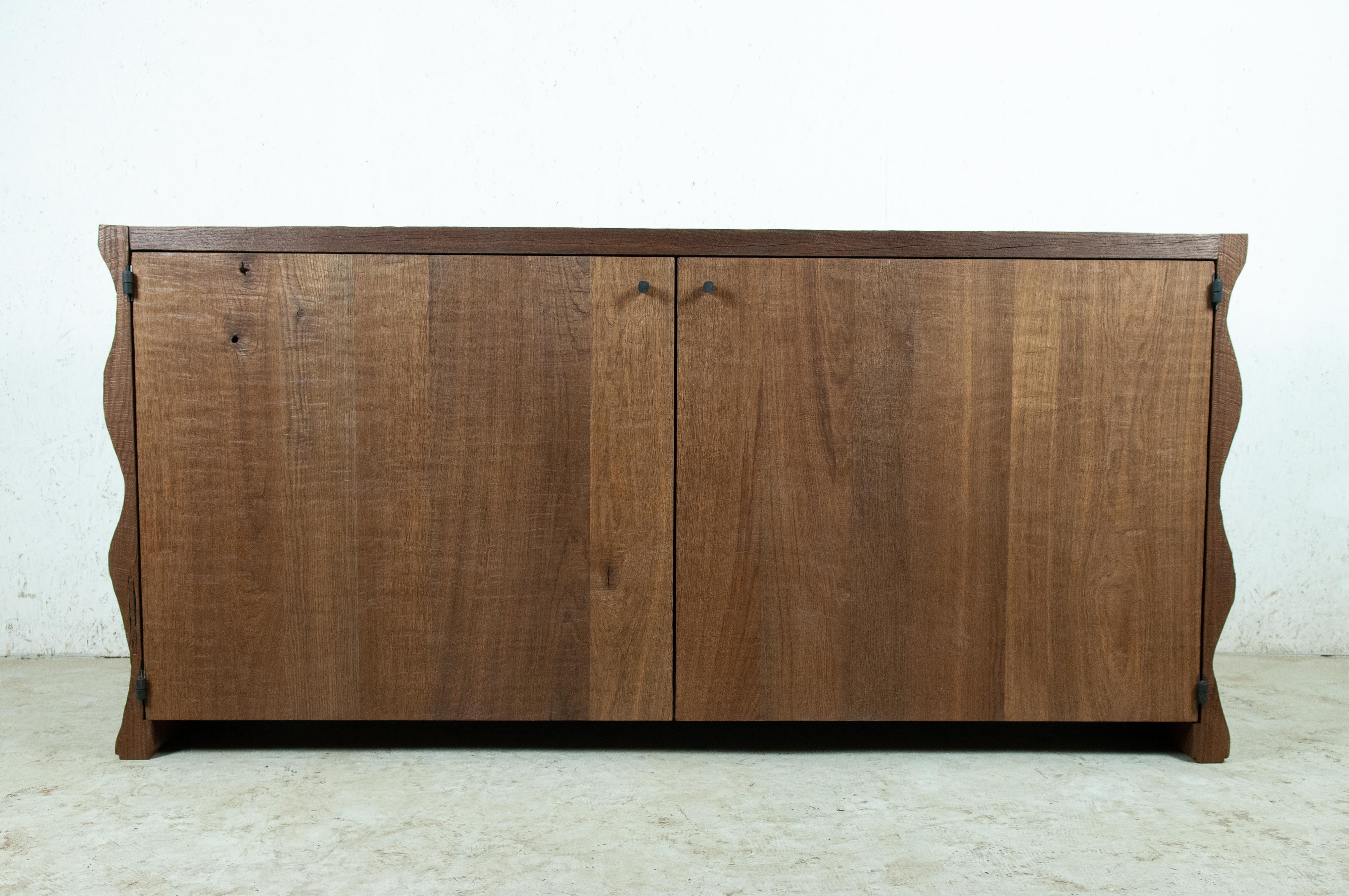 Dresser / cabinet
Sculpted wood (solid oak)
Finish: wavy, medium

Warm furniture’s made by Russian designers from 