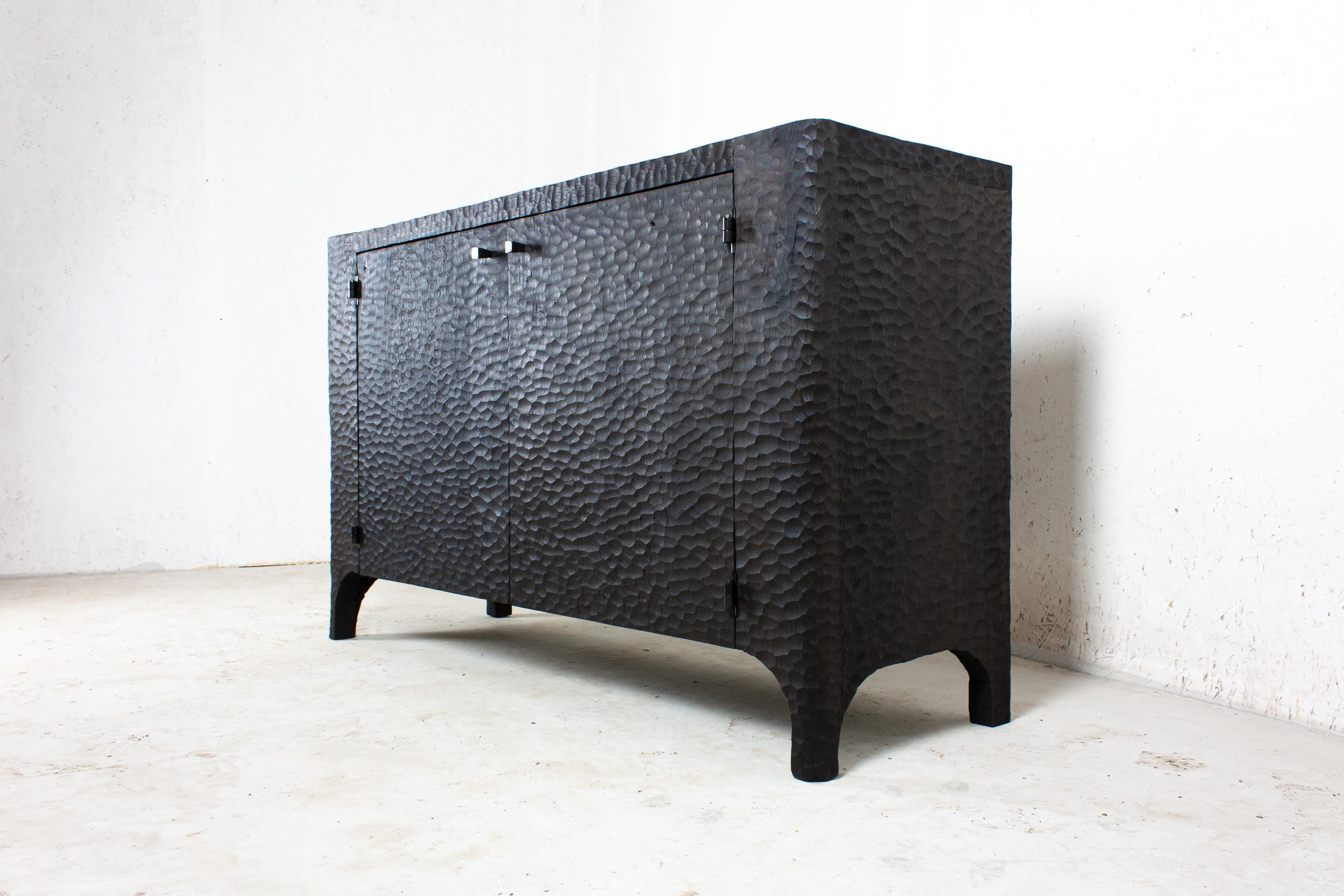 Russian Contemporary Brutalist Dresser in Solid Oak 'Custom Size' For Sale