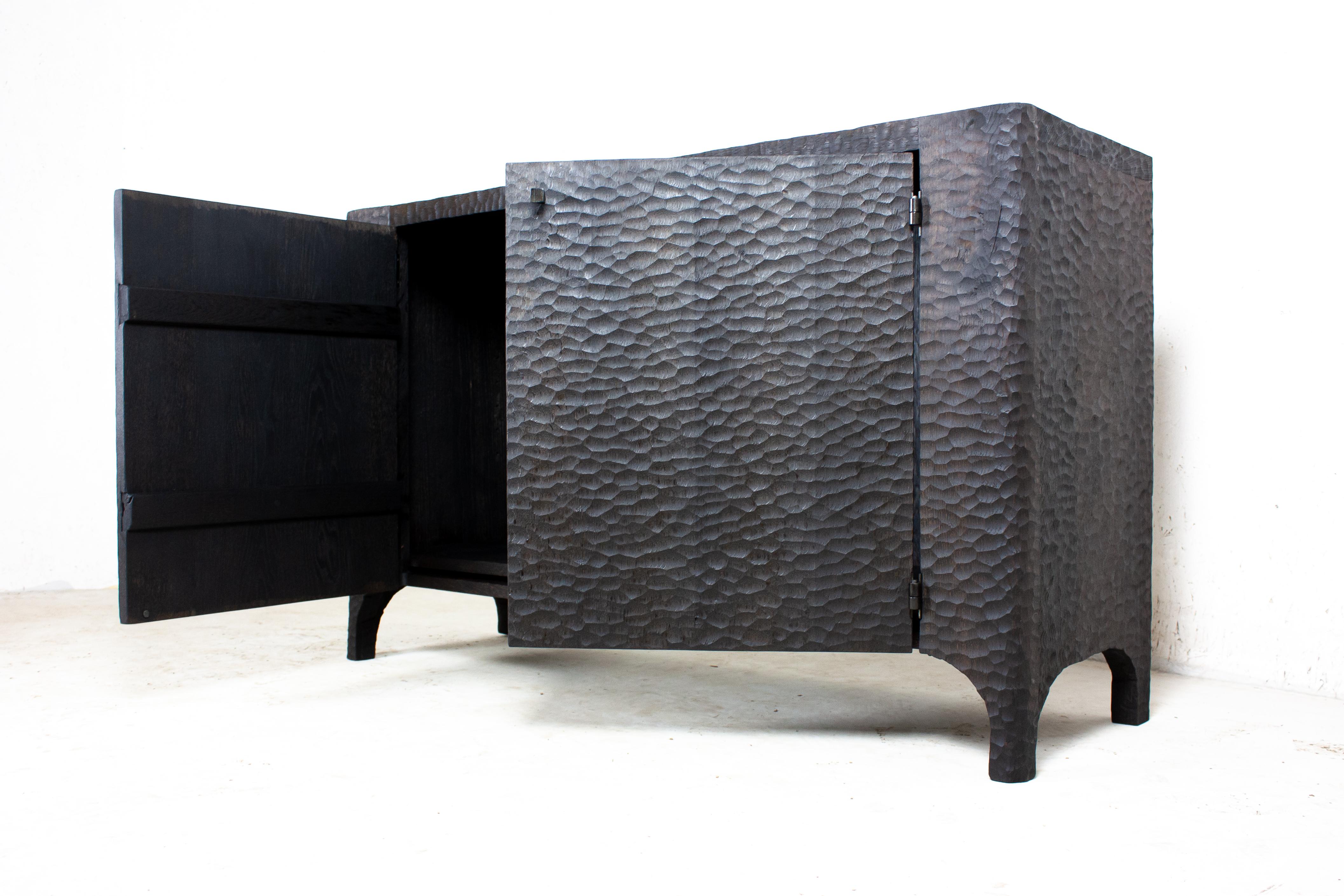 Contemporary Brutalist Dresser in Solid Oak 'Custom Size' For Sale 1