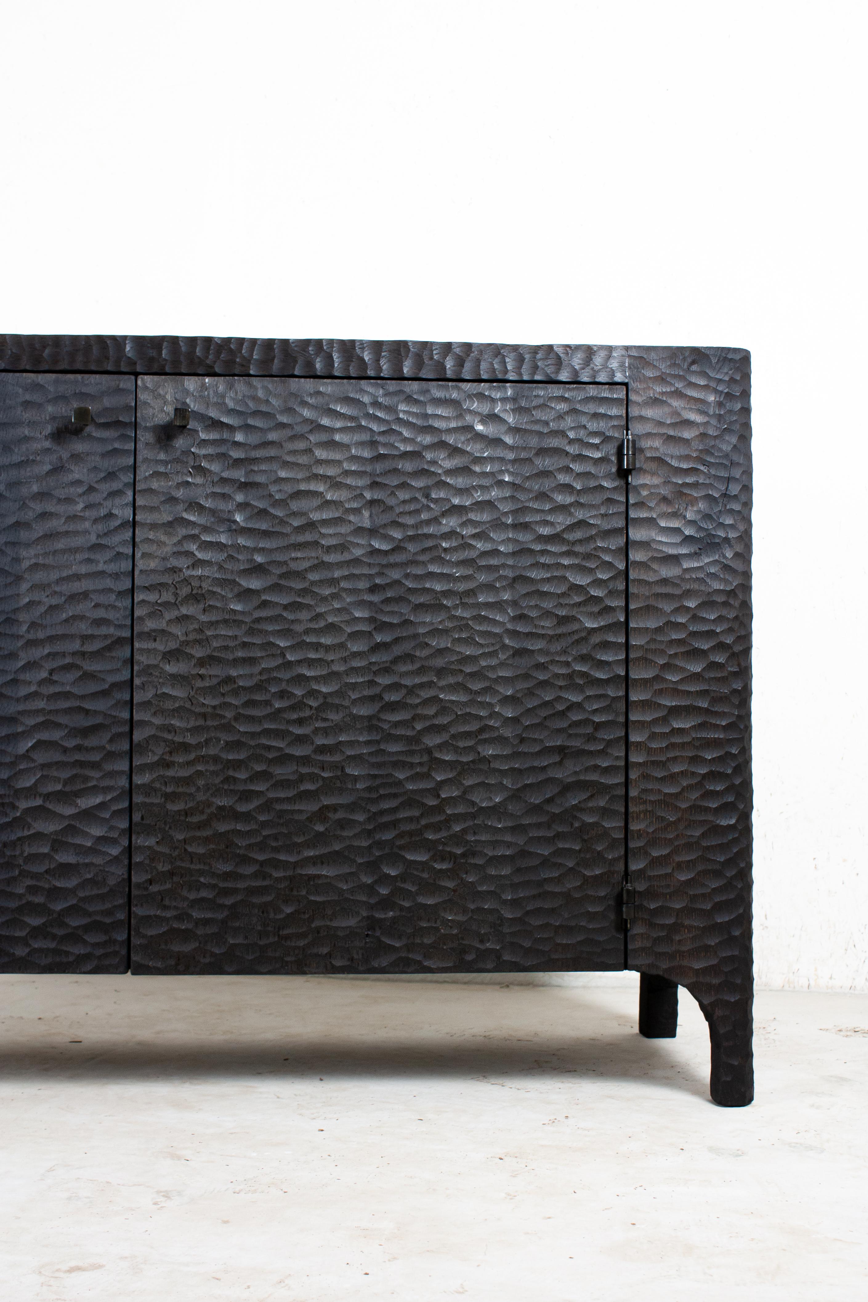 Contemporary Brutalist Dresser in Solid Oak 'Custom Size' For Sale 3