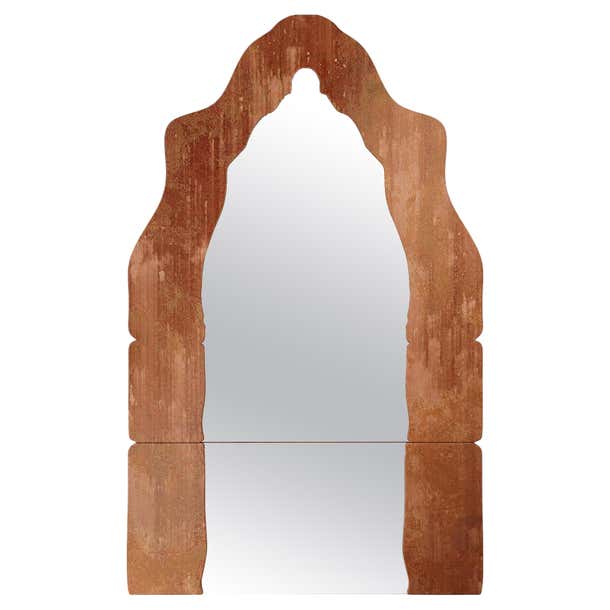 Contemporary Customized Floor Mirror Rust Matte Effect Lacquer, Bronze ...