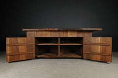 Contemporary Brutalist Geometric Commode in Solid Oak