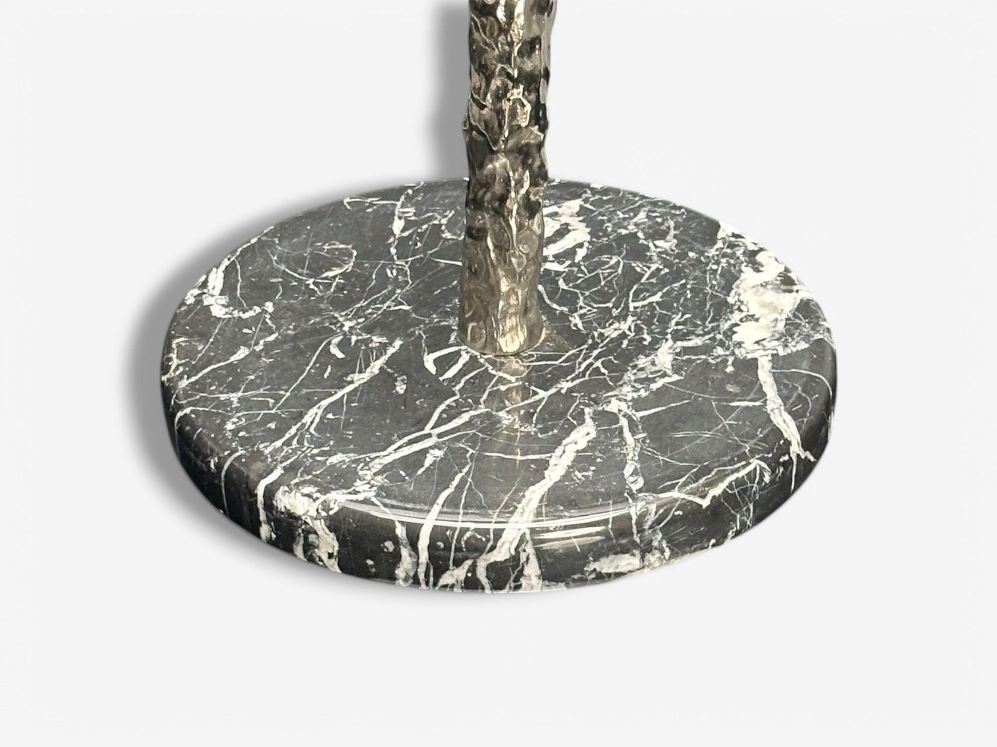 Contemporary, Brutalist Modern, Tree Branch Table Lamps, Silver Bronze, 21st C. For Sale 1