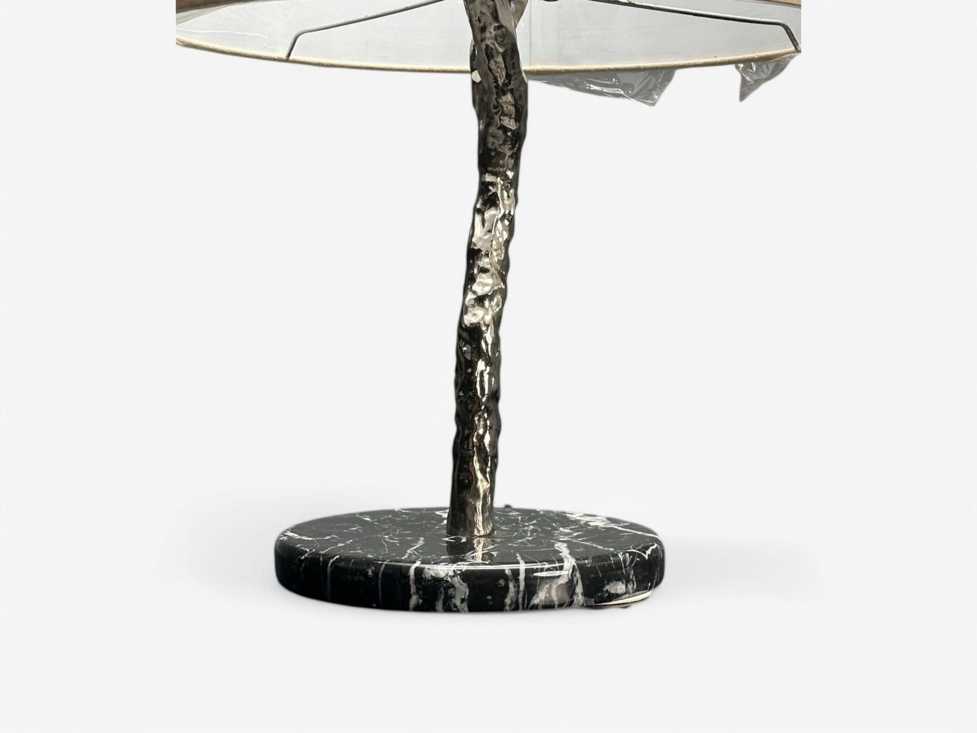 Contemporary, Brutalist Modern, Tree Branch Table Lamps, Silver Bronze, 21st C. For Sale 2