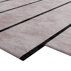 Modern Irregular Shape Customizable Rug Neutral Color with Black Details