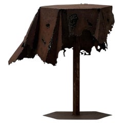 Contemporary Brutalist Sculptural Metal Side Table – Unknown Studio Production
