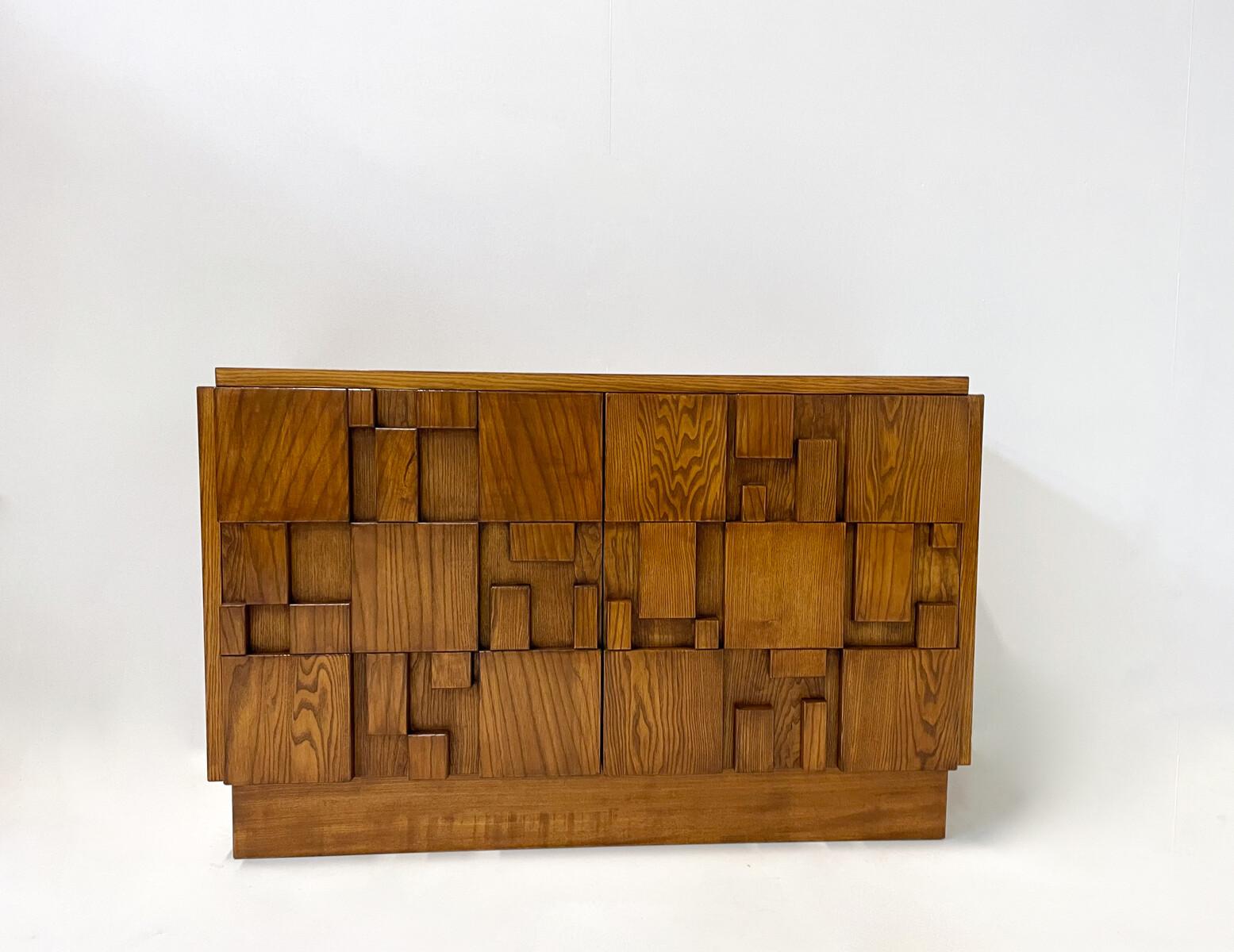 Contemporary Brutalist Sideboard, Ash, Italy For Sale 6