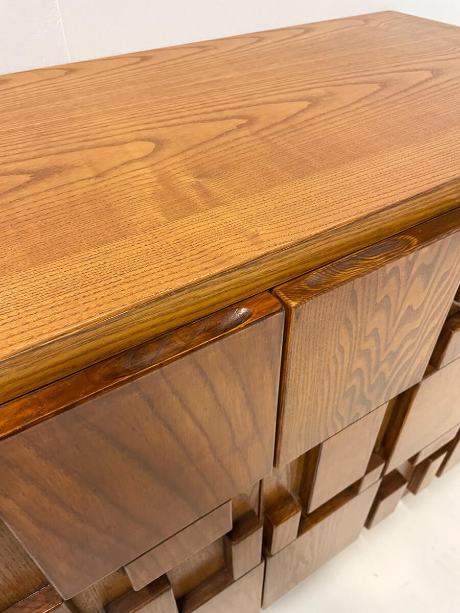 Contemporary Brutalist Sideboard, Ash, Italy In Good Condition For Sale In Brussels, BE