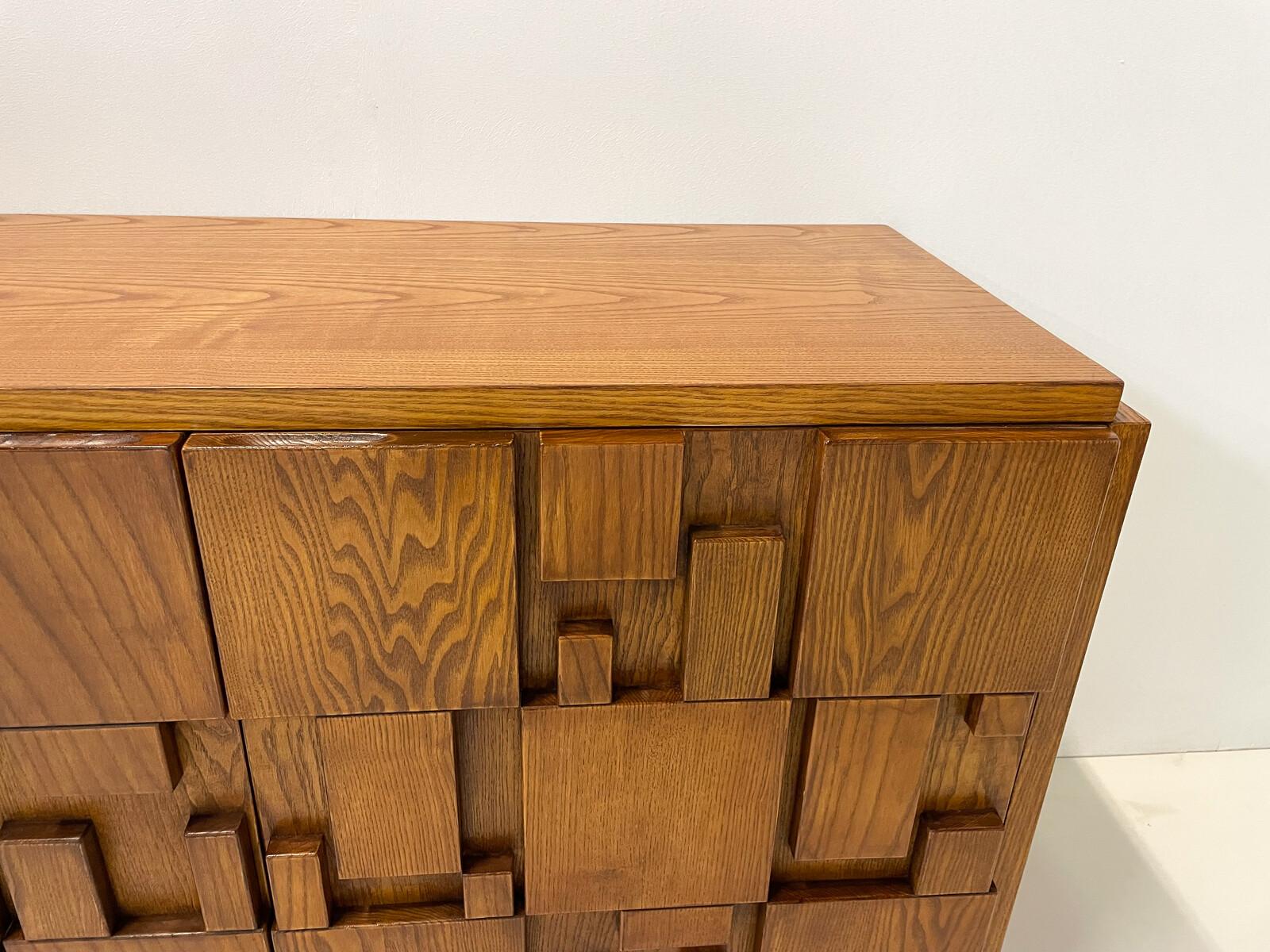 Contemporary Brutalist Sideboard, Ash, Italy For Sale 2