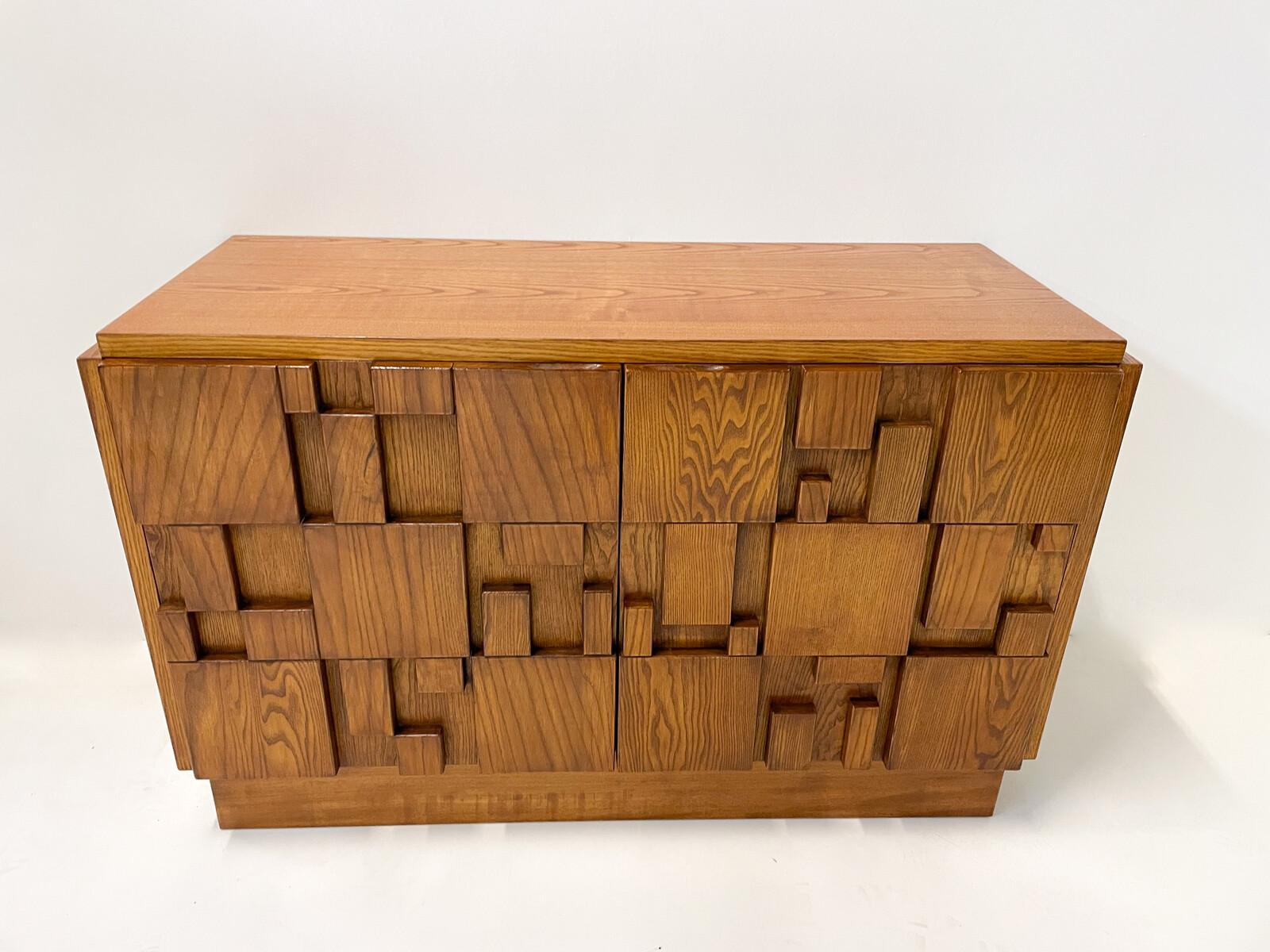 Contemporary Brutalist Sideboard, Ash, Italy For Sale 3