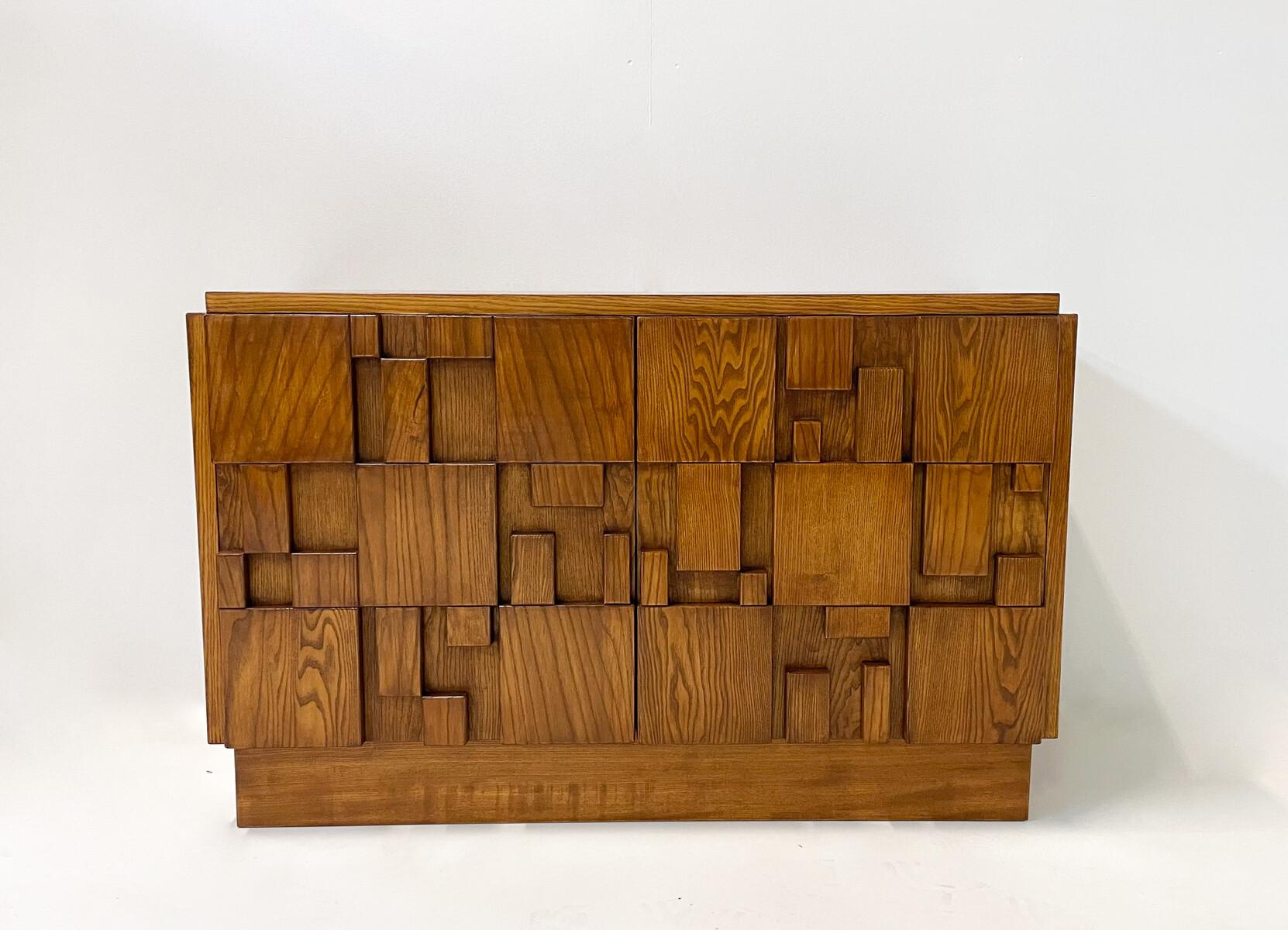 Contemporary Brutalist Sideboard, Ash, Italy For Sale 4