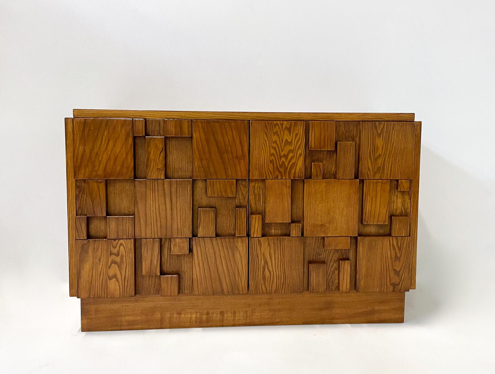 Contemporary Brutalist Sideboard, Ash, Italy For Sale 5