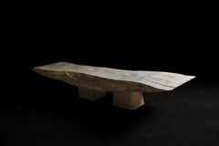 Contemporary Brutalist Style Bench oder Low Table aus massiver Eiche und Leinöl