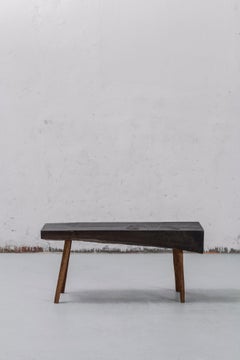 Tavolino contemporaneo in stile brutalista #4 in Oak massiccio e olio di lino