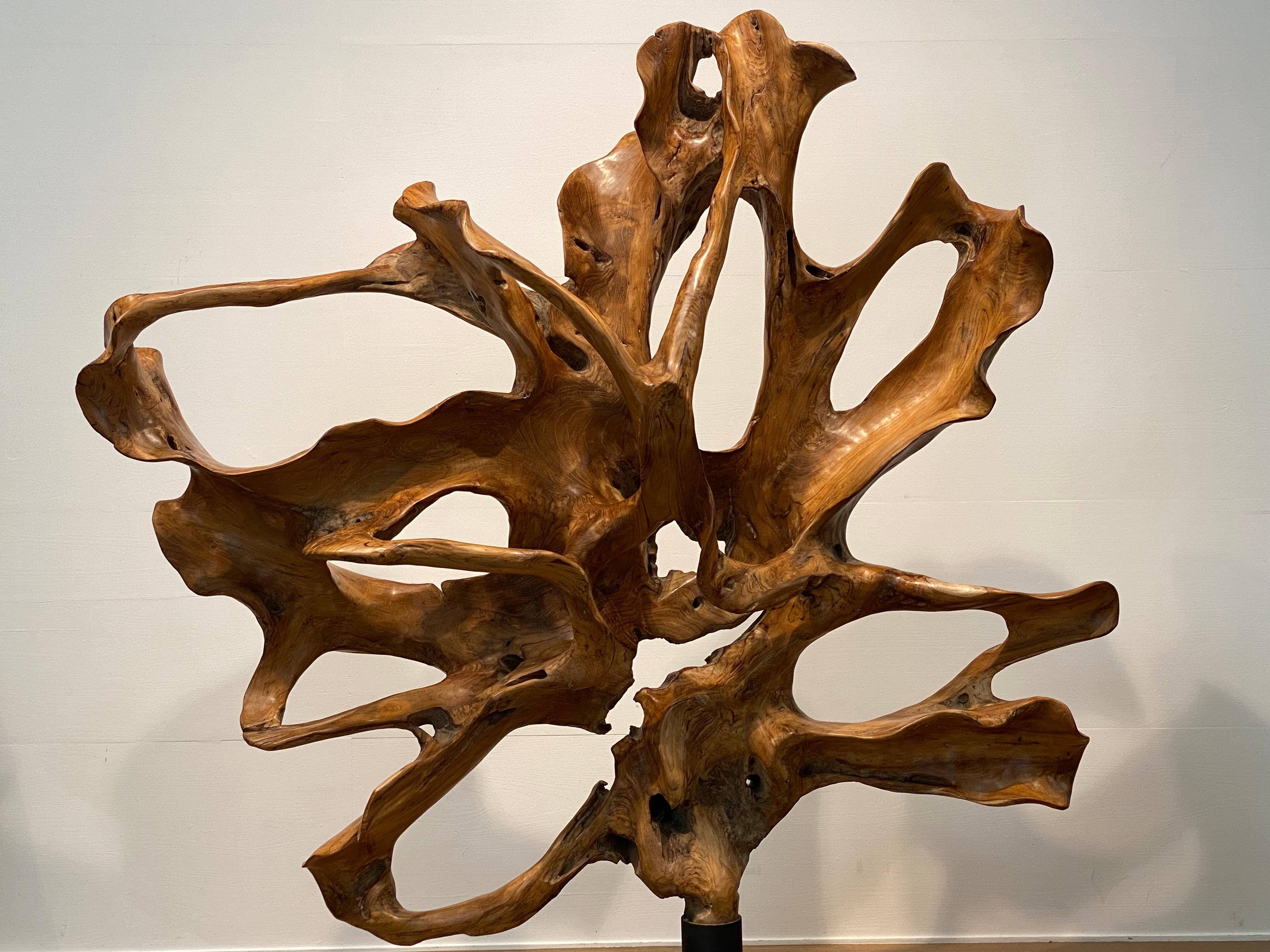 Contemporary, Brutalist Wooden Sculpture For Sale 9