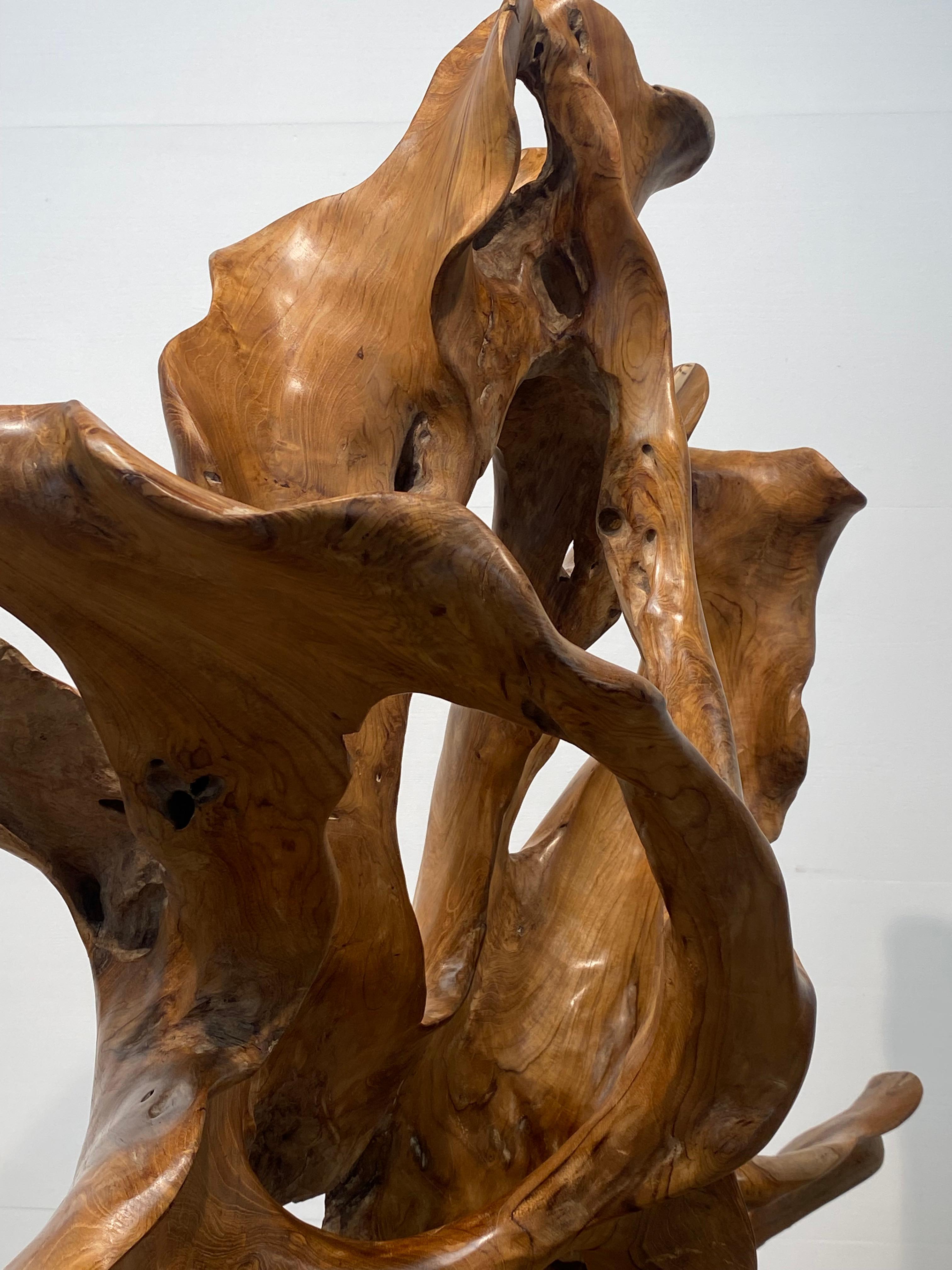 Contemporary, Brutalist Wooden Sculpture For Sale 12