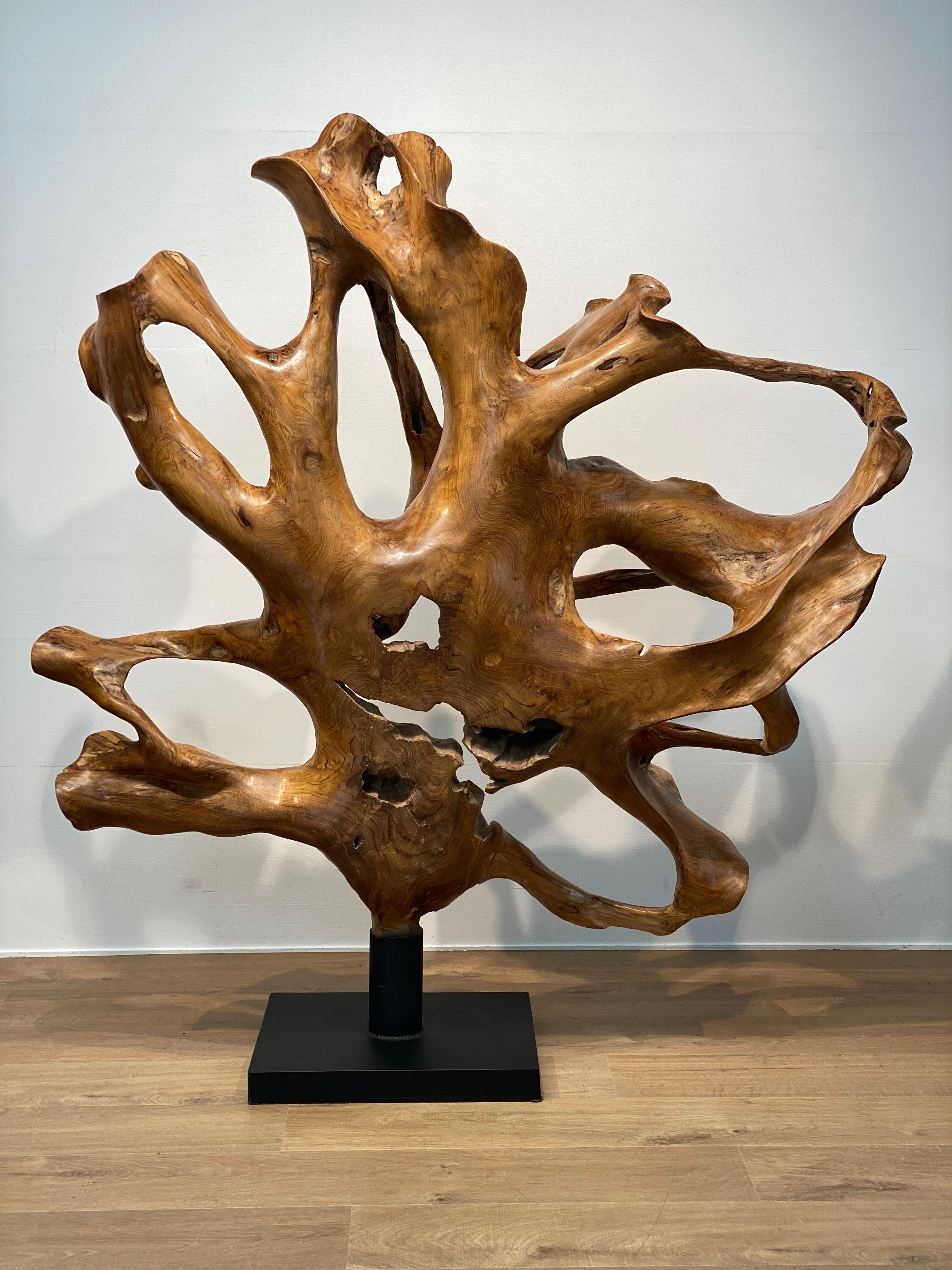Contemporary, Brutalist Wooden Sculpture For Sale 14