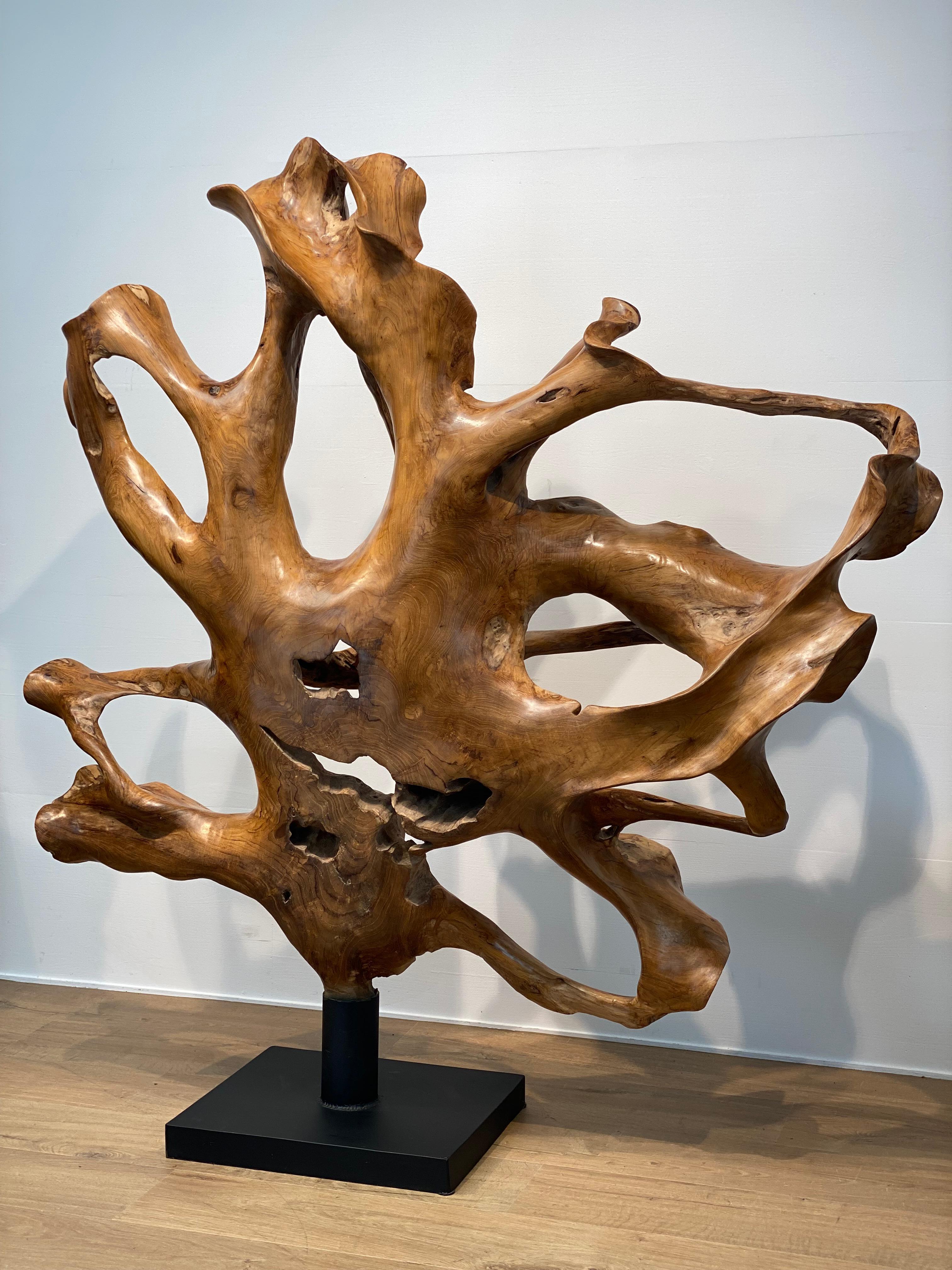 Contemporary, Brutalist Wooden Sculpture For Sale 1